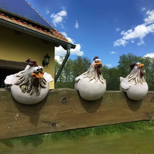 Load image into Gallery viewer, Funny Chicken Fence Decor – Resin Garden Statues
