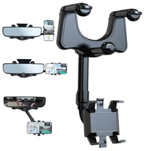 Load image into Gallery viewer, Rotatable and Retractable Car Phone Holder - 360 Degree Rear View Mirror Phone Holder
