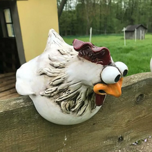 Load image into Gallery viewer, Funny Chicken Fence Decor – Resin Garden Statues
