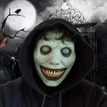 Load image into Gallery viewer, Creepy Smiling Face Evil Mask - Creepy White Eyed Demon Smiling Mask
