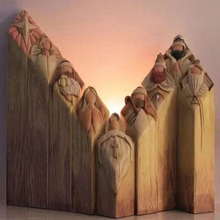 Load image into Gallery viewer, 9pcs Heaven Nativity Tree Pillar Statues
