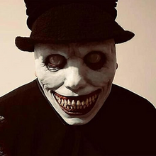Load image into Gallery viewer, Creepy Smiling Face Evil Mask - Creepy White Eyed Demon Smiling Mask
