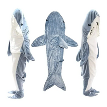 Load image into Gallery viewer, Shark Fleece Hooded Blanket
