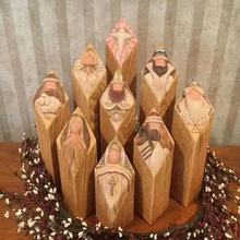 Load image into Gallery viewer, 9pcs Heaven Nativity Tree Pillar Statues
