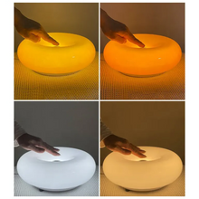 Load image into Gallery viewer, Donut Lamp – LED Dimmable Orange Table &amp; Wall Lamp, Energy-Efficient Glass Light for Living Room, Bedroom, Dorm
