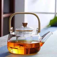 Load image into Gallery viewer, Glass Teapot Heat-Resistant Borosilicate Glass Teapot Boiling Teapot

