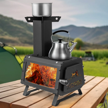 Load image into Gallery viewer, Portable Wood Burning Camping Cooking Heater Stove
