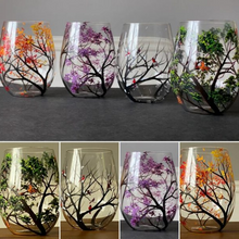 Load image into Gallery viewer, Four Seasons Tree Wine Glasses – Hand Painted Art
