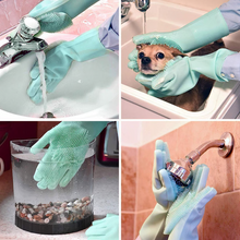 Load image into Gallery viewer, Magic Silicone Dishwashing Gloves - Reusable Cleaning Gloves
