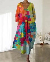Load image into Gallery viewer, Colorful printed dress with V-neckline
