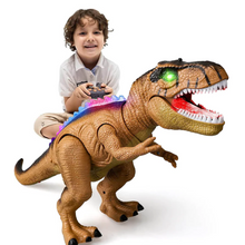 Load image into Gallery viewer, Remote Control T-Rex Dinosaur With LED Light Up, Walking &amp; Roaring Realistic Dinosaur Toys
