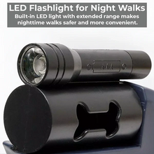 Load image into Gallery viewer, Dual Retractable Dog Leash with Flashlight &amp; Waste Bag Holder
