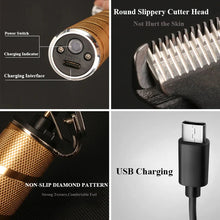 Load image into Gallery viewer, Professional Hair Clippers for men gold Set | Gold Hair Clippers Cordless
