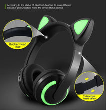 Load image into Gallery viewer, Cat Glowing Bluetooth Headphones
