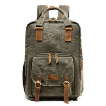Load image into Gallery viewer, Waterproof Waxed Canvas Camera Backpack
