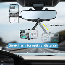 Load image into Gallery viewer, Rotatable and Retractable Car Phone Holder - 360 Degree Rear View Mirror Phone Holder

