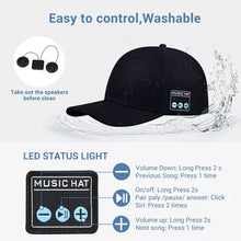Load image into Gallery viewer, Bluetooth Speaker Baseball Cap – Wireless, Waterproof, and Stylish
