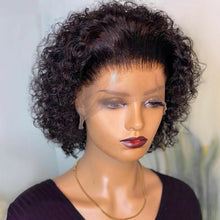 Load image into Gallery viewer, Premium Lace Front Short Curly Pixie Bob Human Hair Weave Wig
