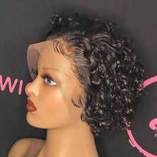Load image into Gallery viewer, Premium Lace Front Short Curly Pixie Bob Human Hair Weave Wig
