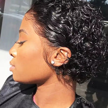 Load image into Gallery viewer, Premium Lace Front Short Curly Pixie Bob Human Hair Weave Wig
