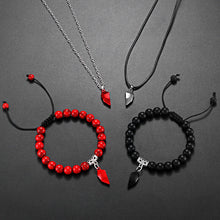 Load image into Gallery viewer, Valentine's Magnetic Heart Couple's Necklace And Bracelet Gift Set
