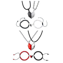 Load image into Gallery viewer, Valentine's Magnetic Heart Couple's Necklace And Bracelet Gift Set
