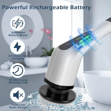 Load image into Gallery viewer, Electric Spin Power Scrubber Cordless Cleaning Brush Long Handle 7 Heads
