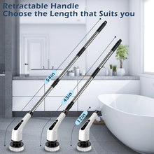 Load image into Gallery viewer, Electric Spin Power Scrubber Cordless Cleaning Brush Long Handle 7 Heads
