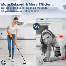 Load image into Gallery viewer, Electric Spin Power Scrubber Cordless Cleaning Brush Long Handle 7 Heads
