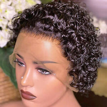 Load image into Gallery viewer, Premium Lace Front Short Curly Pixie Bob Human Hair Weave Wig
