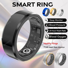 Load image into Gallery viewer, Titanium smart ring for men and women, designed to monitor blood pressure and track health metrics. Stylish and multifunctional.
