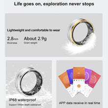 Load image into Gallery viewer, Titanium smart ring for men and women, designed to monitor blood pressure and track health metrics. Stylish and multifunctional.

