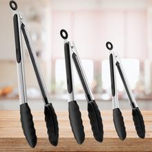 Load image into Gallery viewer, Silicone Kitchen Tongs (3-piece Set)
